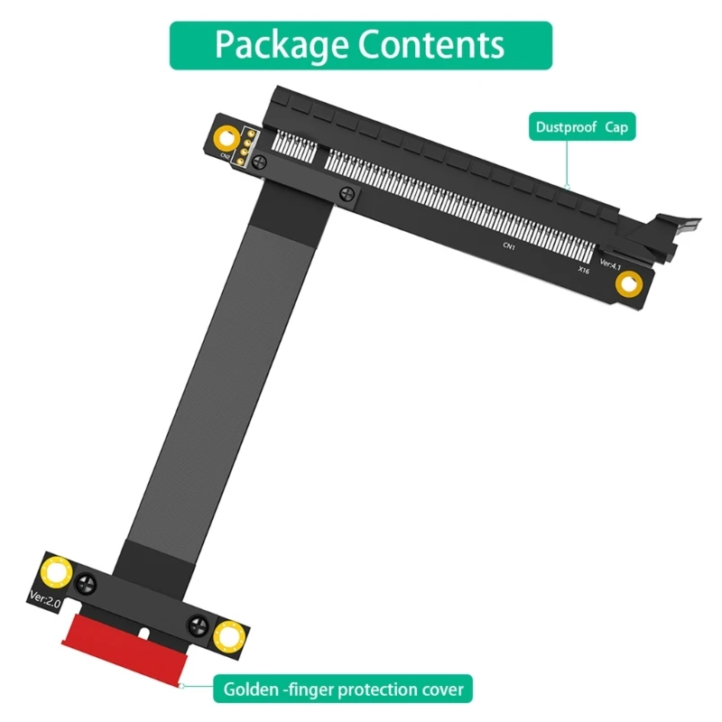 전문 GPU용 652F PCIE PCIExpress Gen3.0 1X ~ 16X 직각 라이저 카드 연장 케이블 25cm