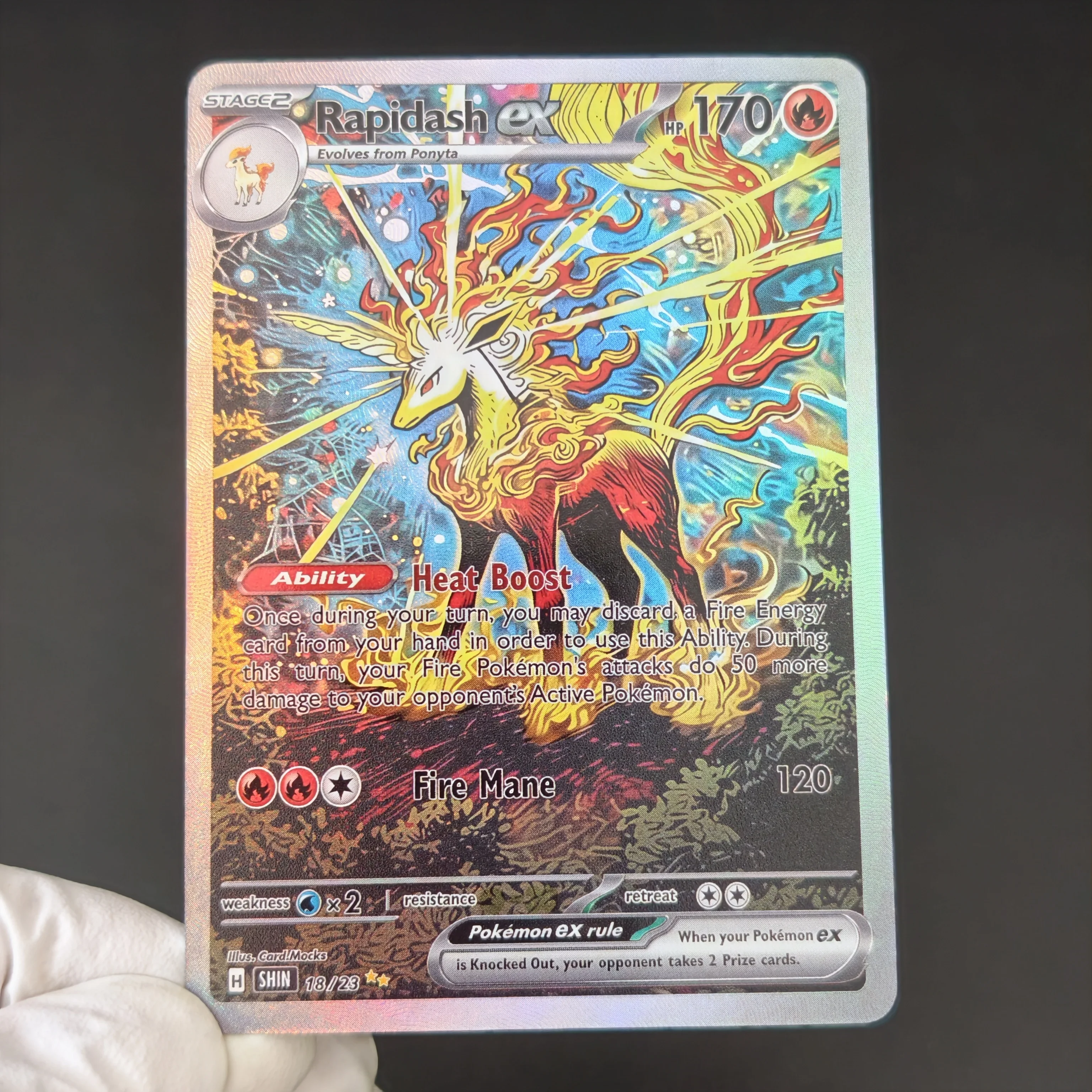 SHIN PTCG Card Dark Fantasy Style Series Espeon Gengar Mewtwo Charizard Rapidash Ampharos Meowth DIY Self Made Collection Card view 6