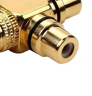 

1PCS Gold Plated RCA Male to 2 Female RCA Splitter Adapter AV Video Audio T Plug RCA 3 way Plug R Connector