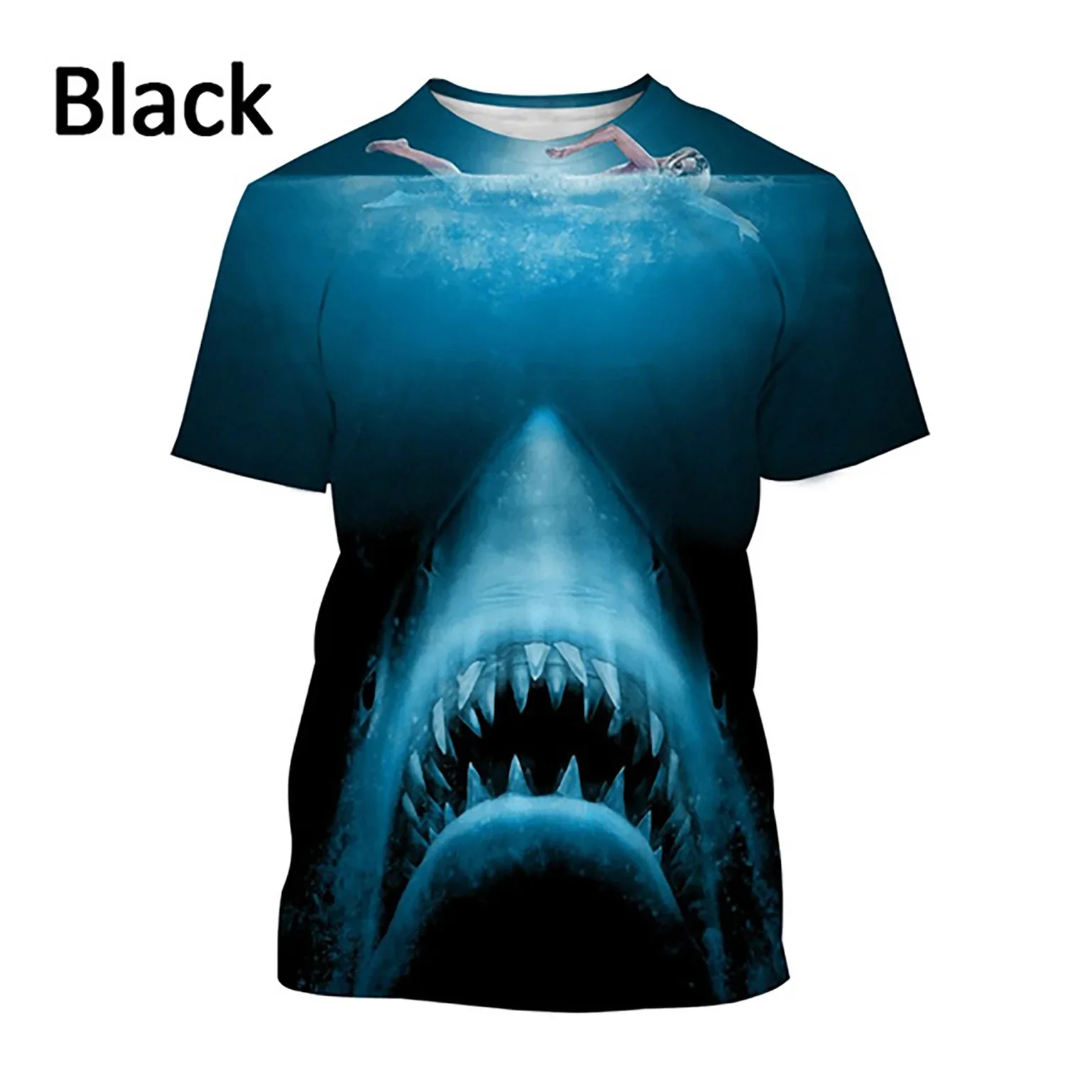 Newest Fashion 3D Printing Horror Movie Jaws T shirt Summer Hipster Comics Funny Shark Short Sleeve Harajuku Casual Tops