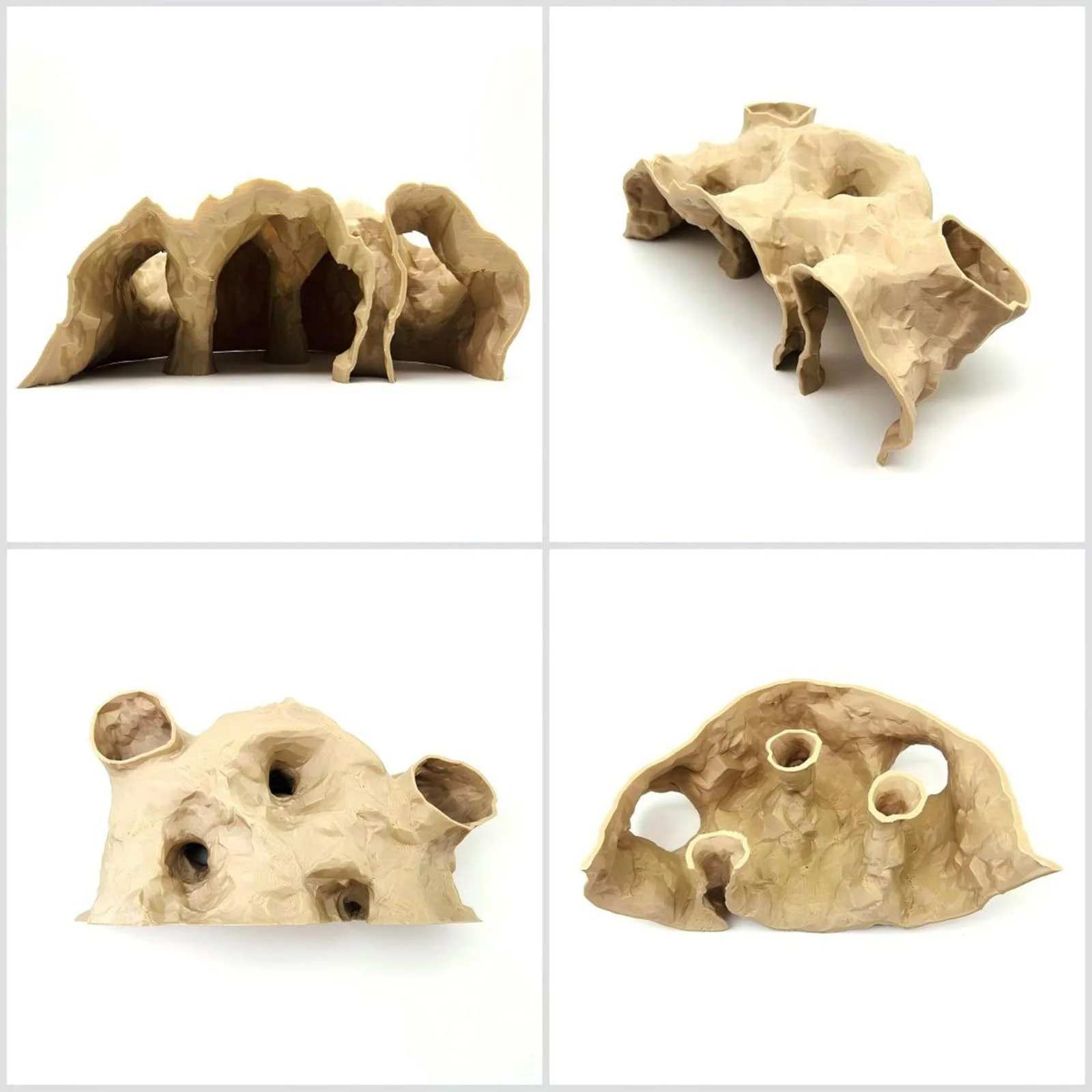 ديكور حوض السمك، زخرفة كهف نفق الحصى مع تصميم منحنى طبيعي لتعزيز موائل خزان الأسماك