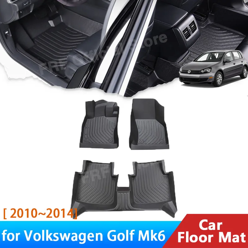 for Volkswagen VW Golf Mk6 6 2010 2011 2012 2013 2014 Accessories Car Floor Mat Foot Panel Line Carpet Pad Waterproof Anti-Dirty