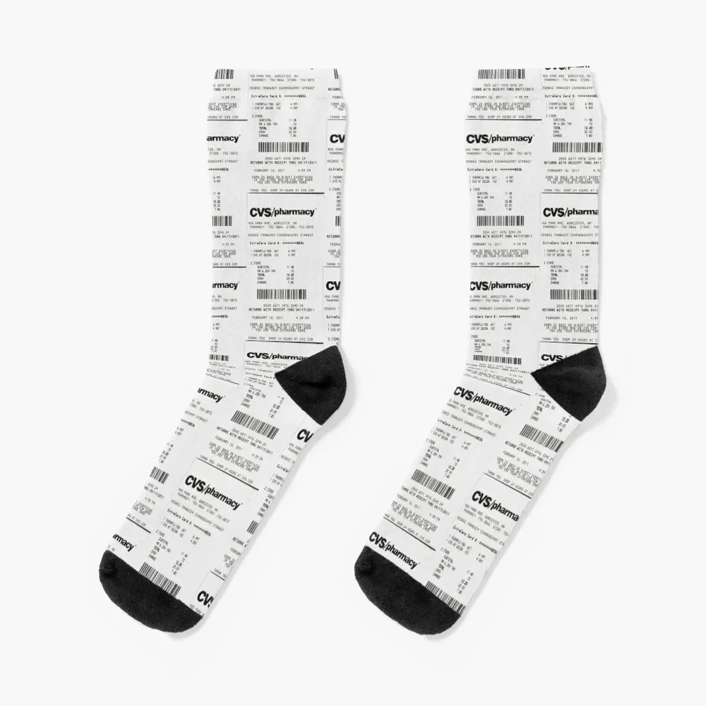 

CVS Receipt Socks funny gifts Toe sports kids Hiking boots Boy Socks Women's