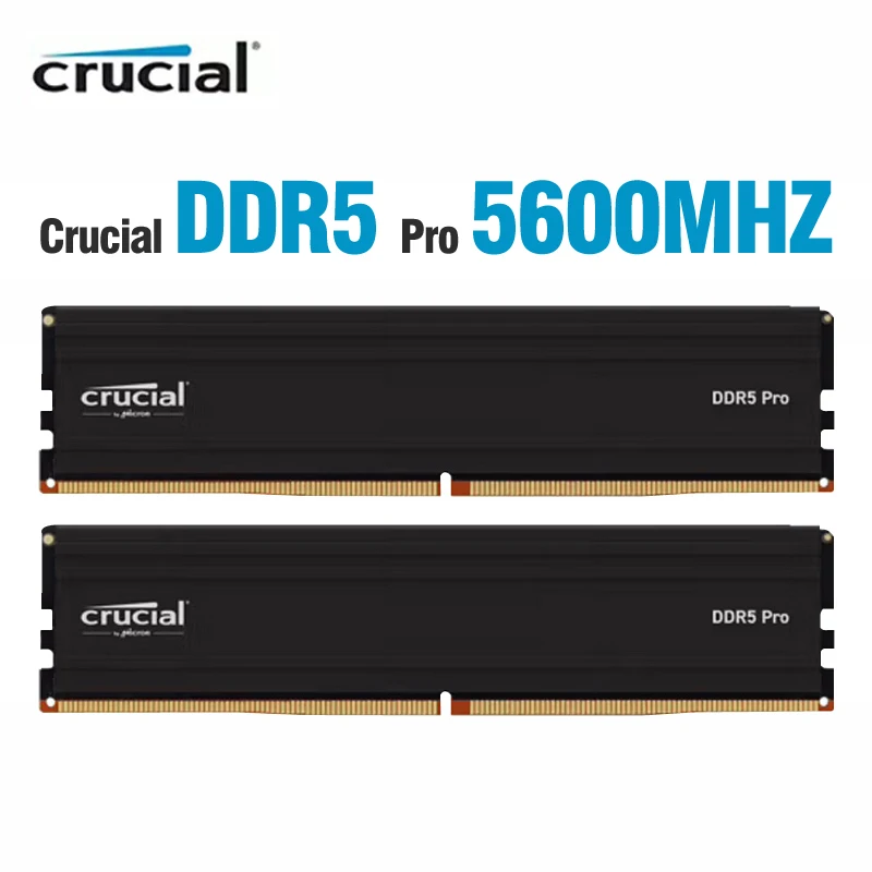 Crucial Pro RAM 32GB Kit (2x16GB) DDR5 5600MT/s (or 5200MT/s or 4800MT/s) Desktop Memory