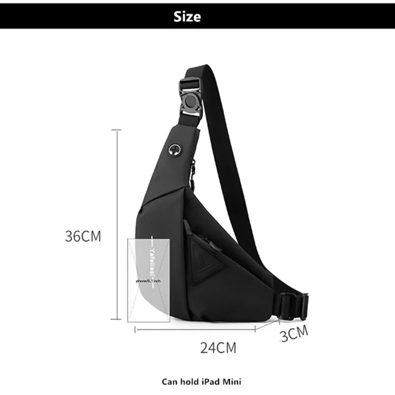Fengdong противоугонная нагрудная сумка, сумки через плечо для мужчин, маленькая сумка на плечо для ipad, мини-водонепроницаемая сумка для мобильного телефона, сумка-мессенджер