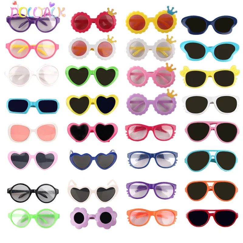 Multi Colors Kids Cute Fashion Sunglasses Doll Accessories for Girls Baby Girl\'s Toy Children Heart Pet Glasses DIY Accessory