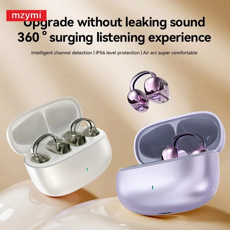 YX59 Clip Ear Wireless Earbuds Bluetooth5.4 ENC Noise Cancelling Headphones HD Call Sport Waterproof Earphones With Mic