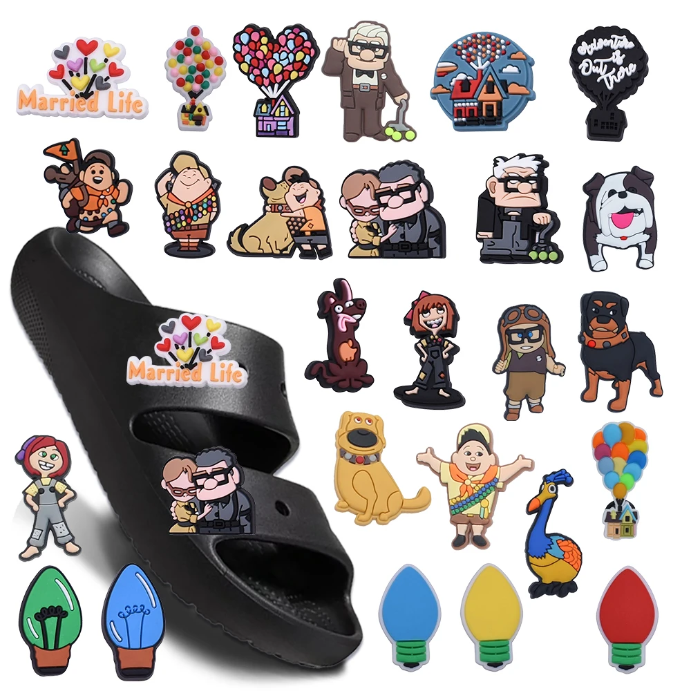 

Disney's film UP 1-26pcs Shoe Charm Craft Kit - Carl & Russell DIY Charms, Christmas &Party &summer camp Gifts for Scouts & boy