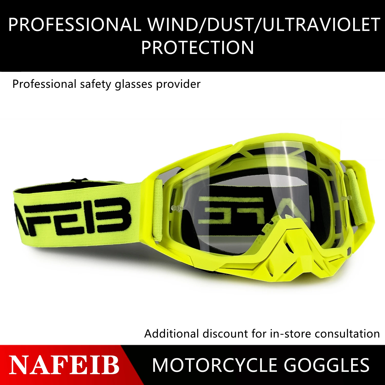 NAFEIB Motocross Glasses Motorcycle Sunglasses Man MTB ATV Mask Windproof Protection Skiing Cycling Racing Off-Road Goggles