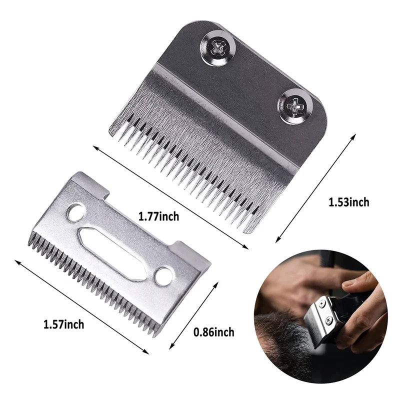 2 Sets Professional Adjustable Clippers Blades Carbon Steel Hair Clipper Replacement Blade for Wahl 8148 Magic Clipper