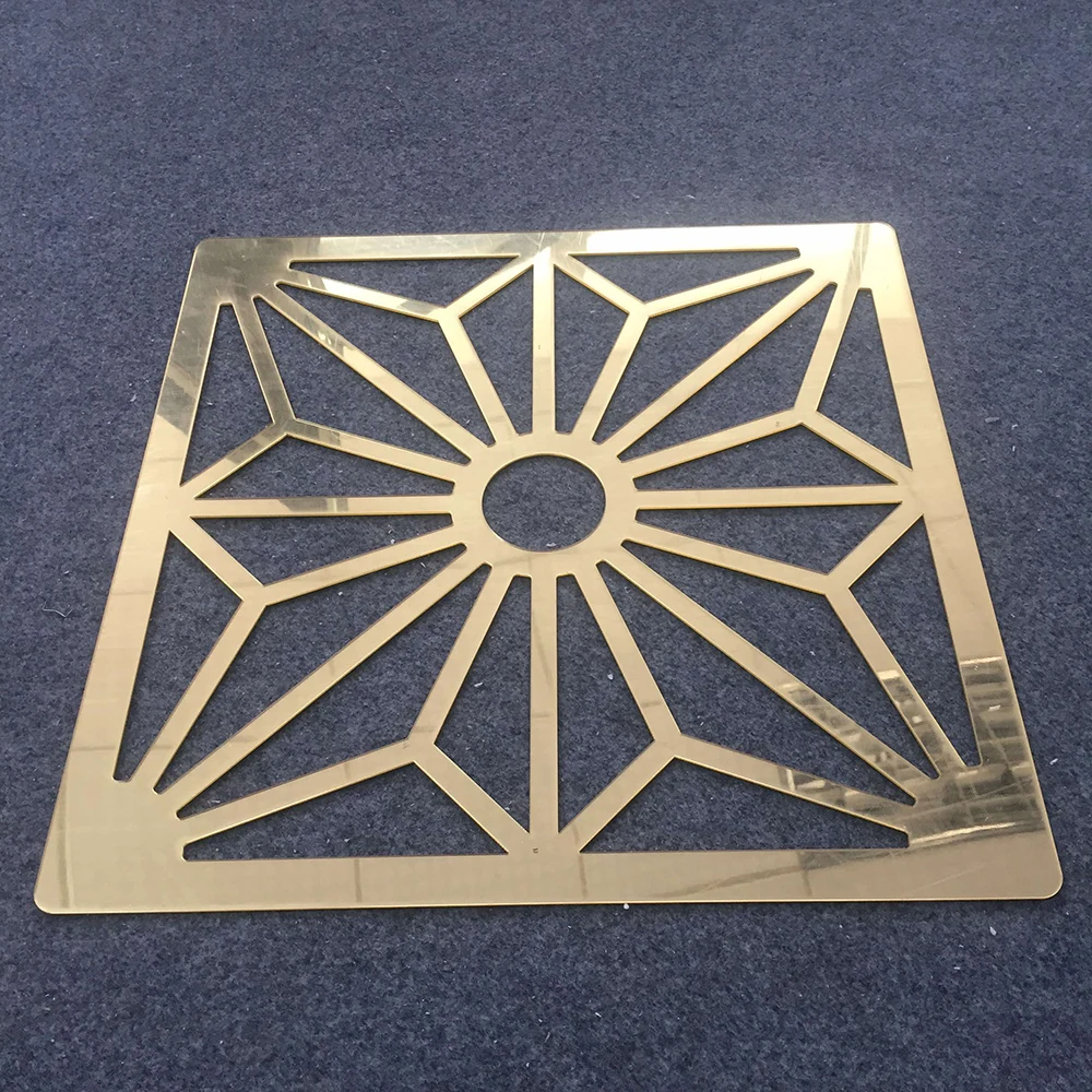 50pcs Acrylic Hollow Circle Golden Mirrored Placemats Pad Dining Table Mat For Birthday Wedding Hotel