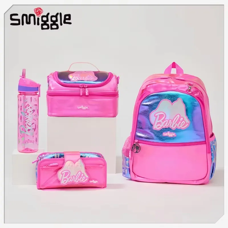 Sac à dos Barbie pour filles, sacoche de déjeuner, porte-crayon, chariot à bras, cadeaux pour étudiants, tendance