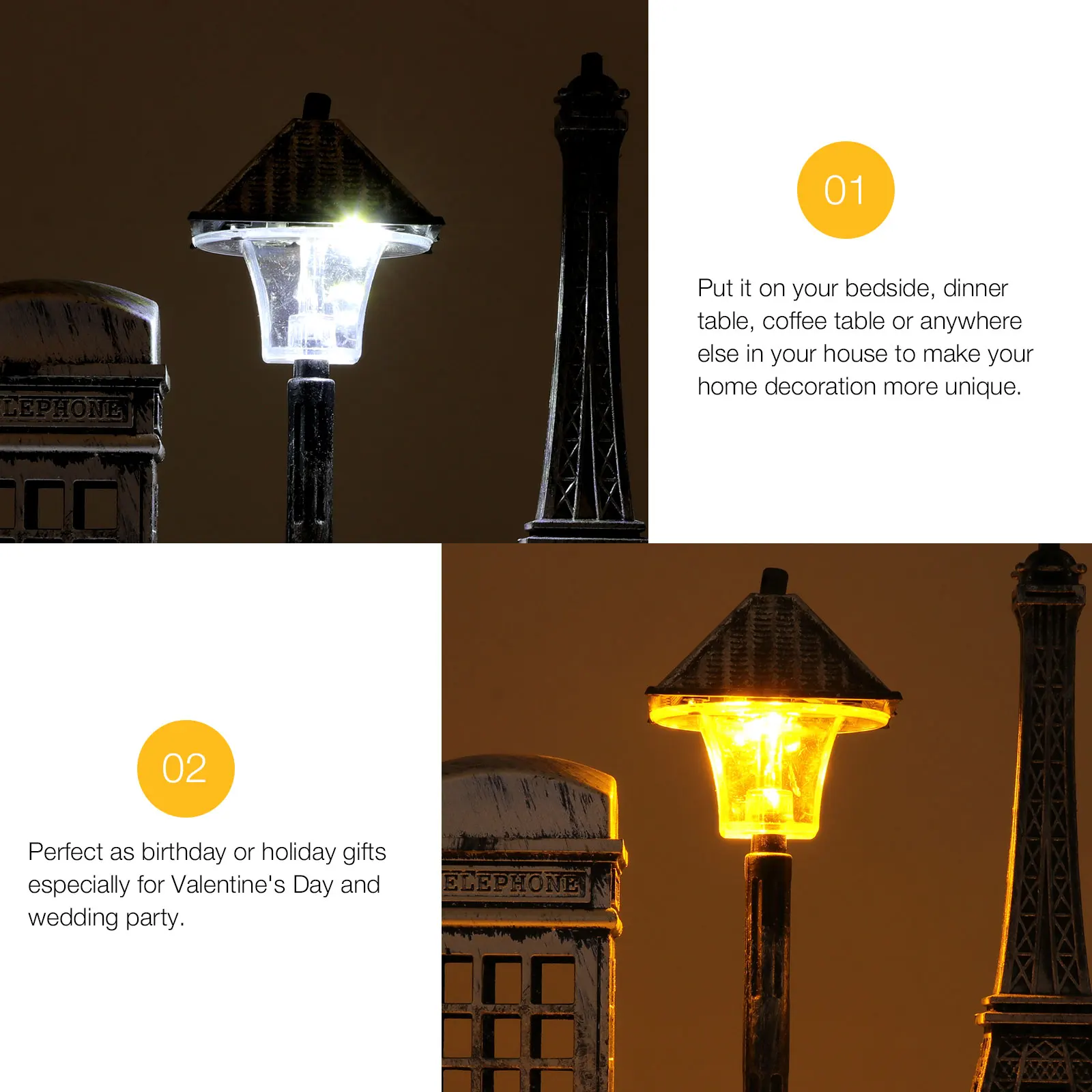 

Eiffel Tower Street Lamp Night Light Decorative Desktop Night Lamp Bedside Light Home Ornament Romantic Wedding Gift