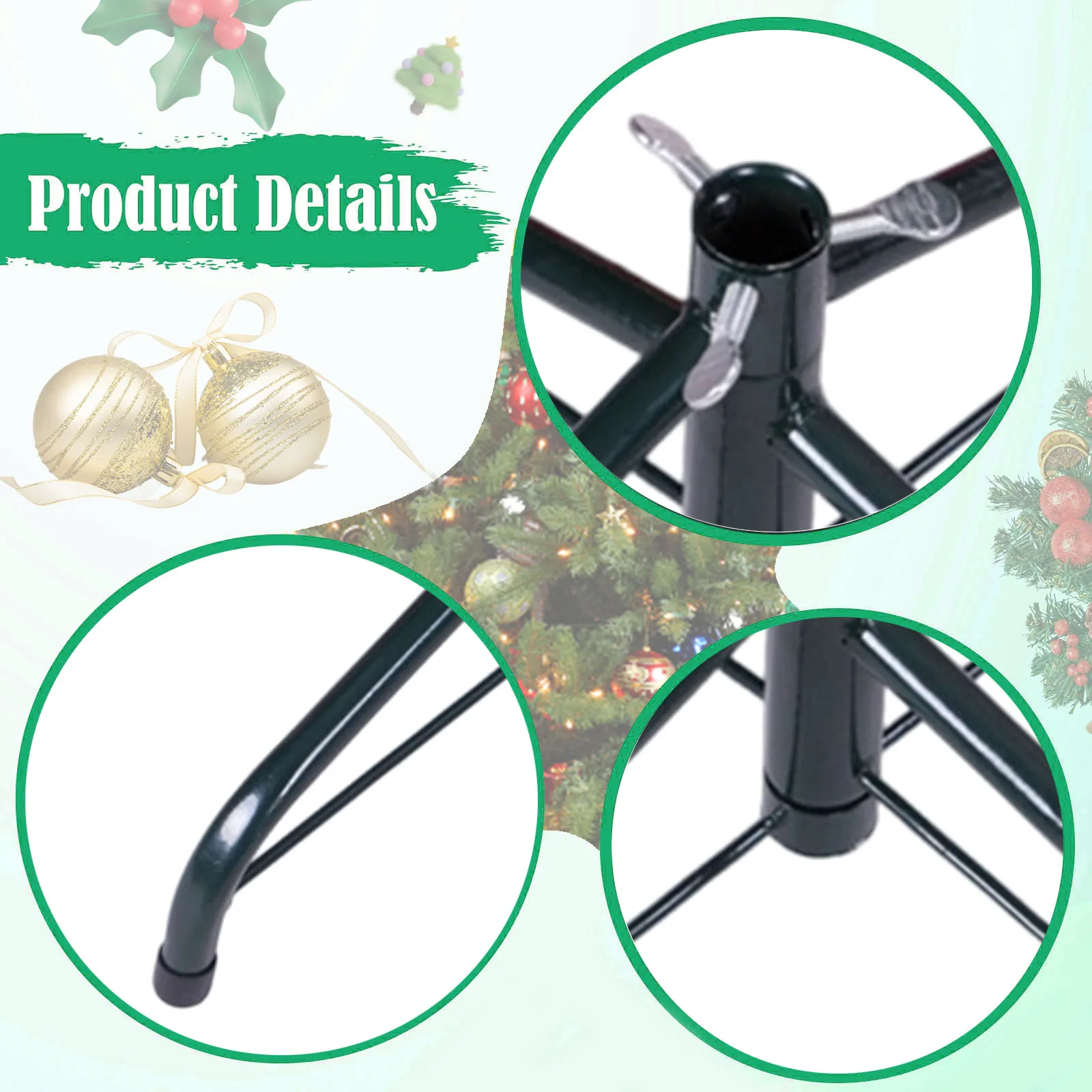 Складная основа для рождественской елки, металлический кронштейн для краски, подставка для рождественской елки, замена держателя для искусственных/реальных деревьев