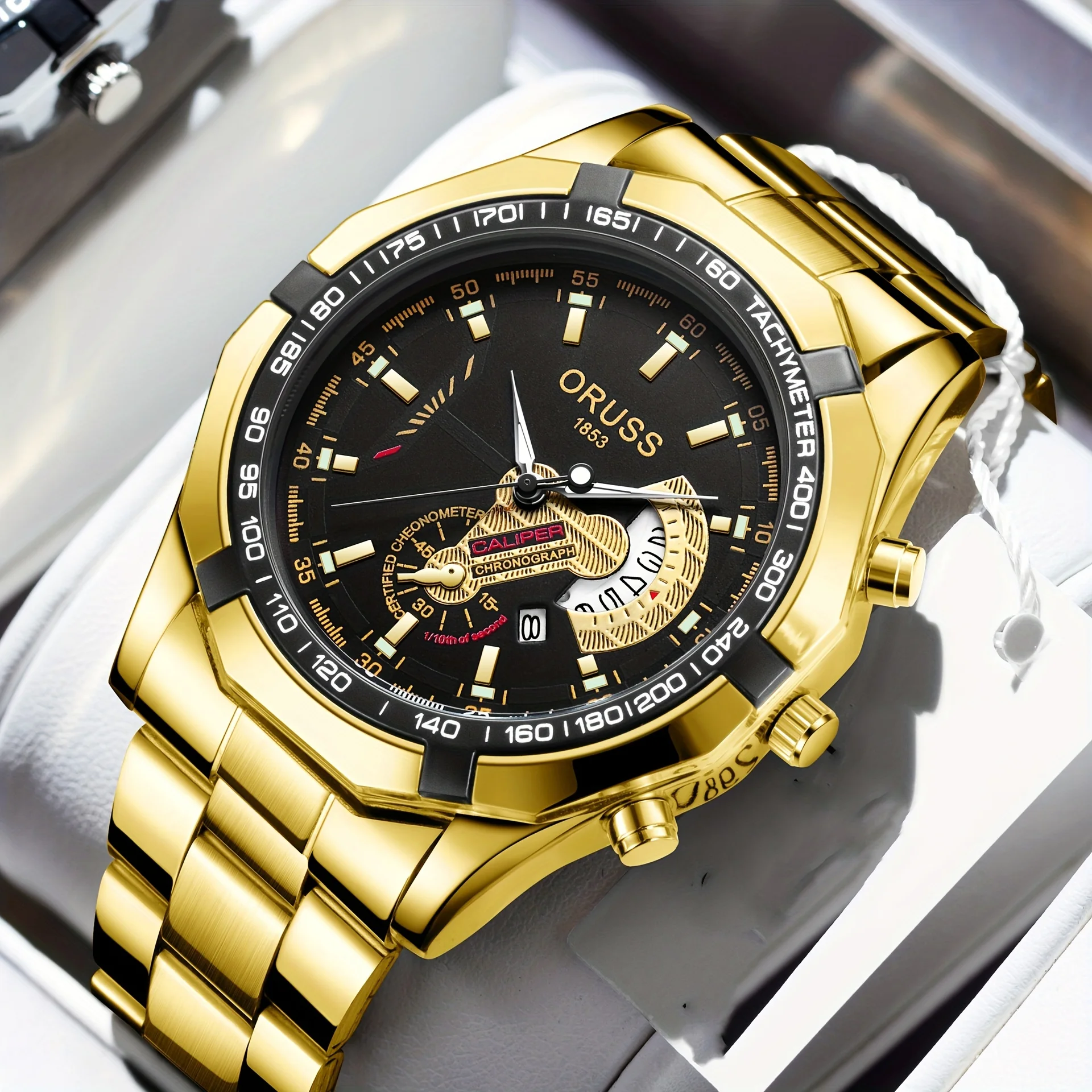 남성용 퍼페추얼 캘린더 시계, 클래식, 내구성, 큰 다이얼, 패션, 비즈니스, 남성용 시계, 와이드 스트랩, 40mm