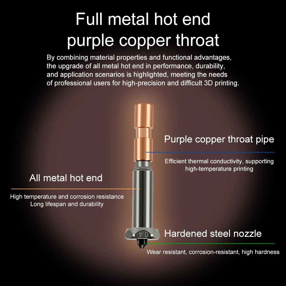 Ugello di aggiornamento per Anycubic Kobra 3 Max Hotend Kobra 3 Max Ugello Gola 0,4 mm 0,6 mm 0,8 mm Ugelli sostituibili