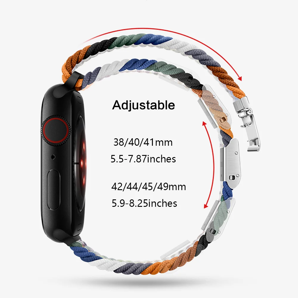 Braided solo loop For Apple watch band 44mm 45mm 49mm 40mm 41mm 38 42mm bracelet belt correa series 7 3 5 se 6 4 8 ultra Strap