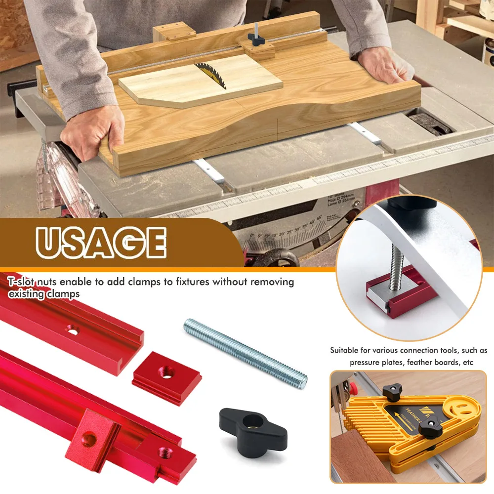 T30 T-Track & Slide Set – Heavy-Duty Workbench Slotting Kit for DIY Jigs, Fences & Fixtures