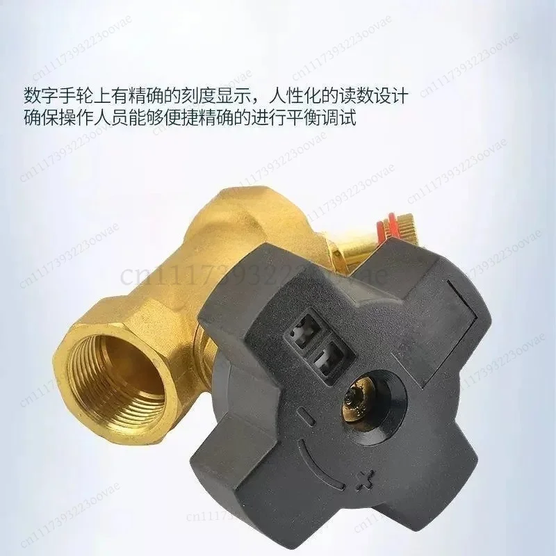 LK_Static Balance Double Regulating Valve Female Threaded Water Control Heating Cooling System DN15-DN50 Brass Body