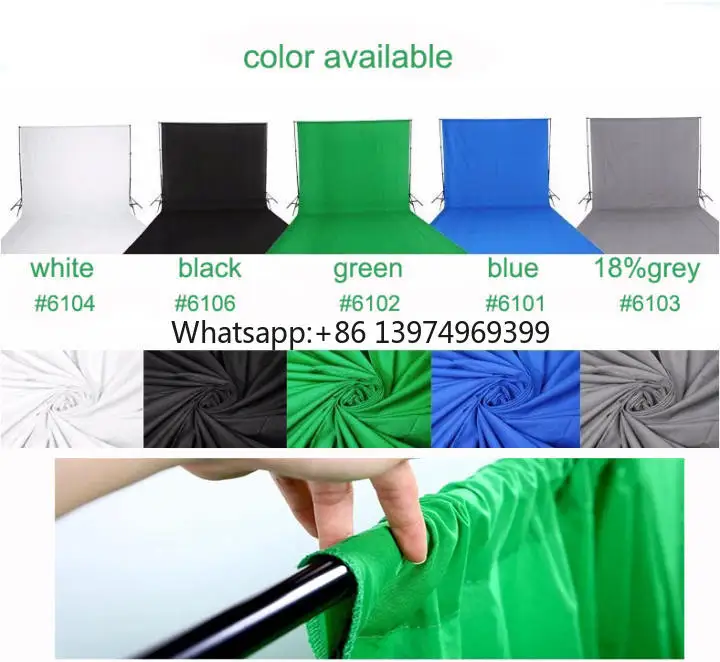 Photo Studio Adjustable Background Support Stand Kit 2.8x3m Black/White/Green Background Screen
