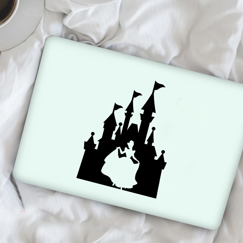 Cinderella and Castle Vinyl Sticker Girls Kids Room Door Decorative Decals, Lovely Princess Decal For Laptop, Car Window, Mug,