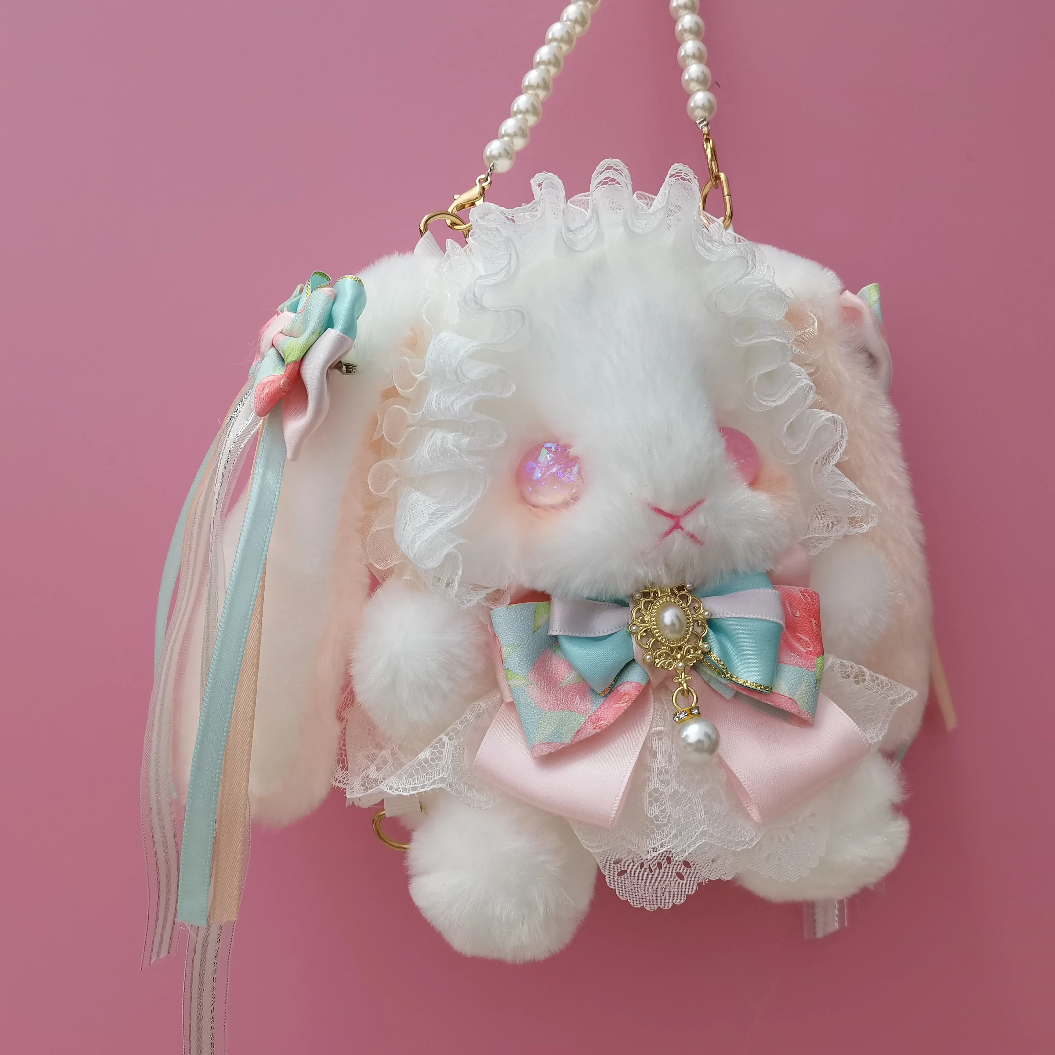 Japanese Bag for Women Dolls Shoulder Bags Girls Rabbit Bag with Bows Crossbody Bags Purse