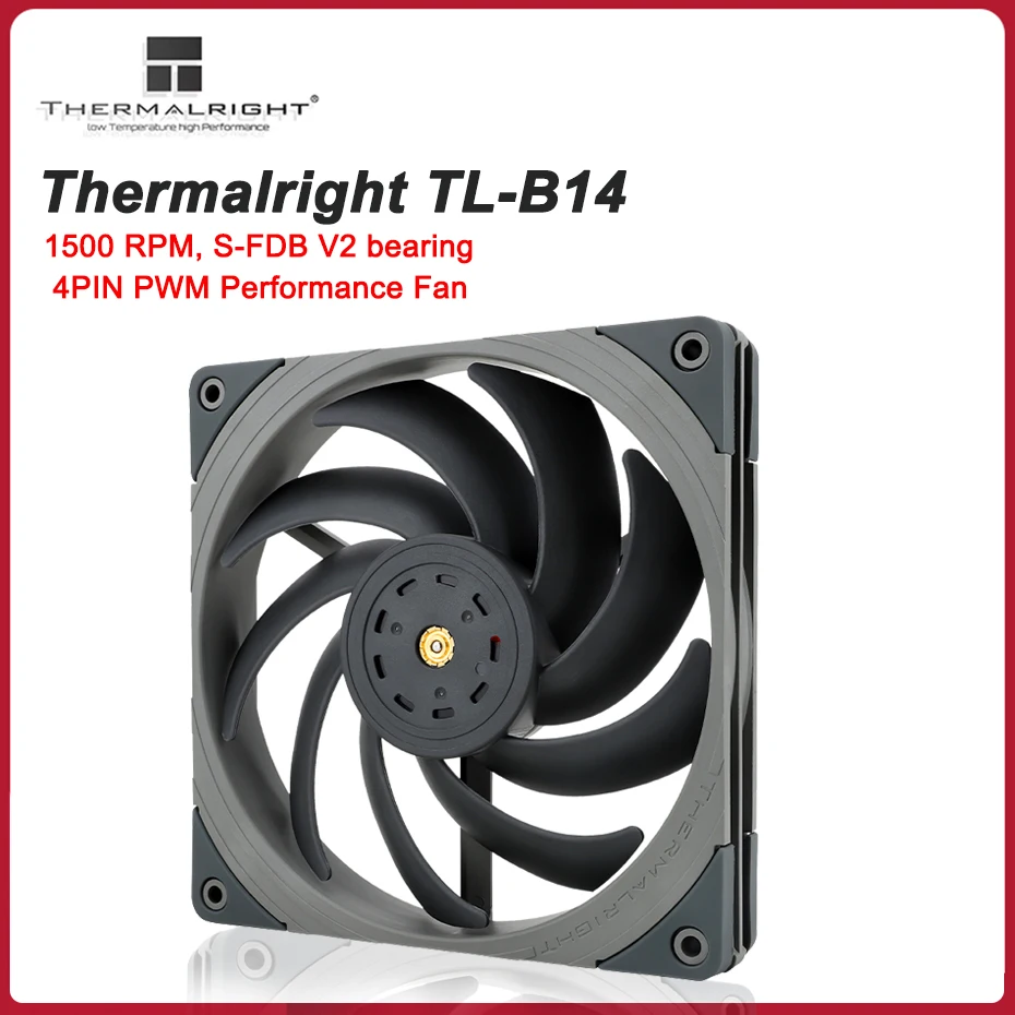 

Thermalright TL-B14 Grey 140mm Computer Case Fan 4PIN PWM 1500RPM Performance Quiet Fan CPU Cooler Fan