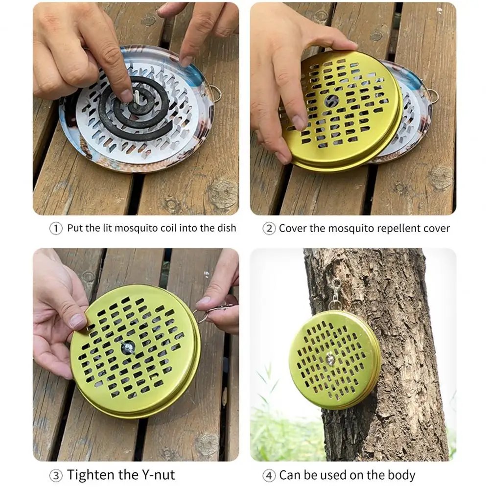 Outdoor Mosquito Repellent Box Outdoor Mosquito Coil Holder with Lid for Camping Fishing Heat-resistant Incense Burner Case