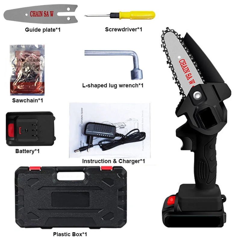 

Mini Chainsaw6 Inch Portable Electric Chainsaw CordlessHandheld Chain Saw Pruning Shears Chainsaw for Wood Cutting Tree Branches