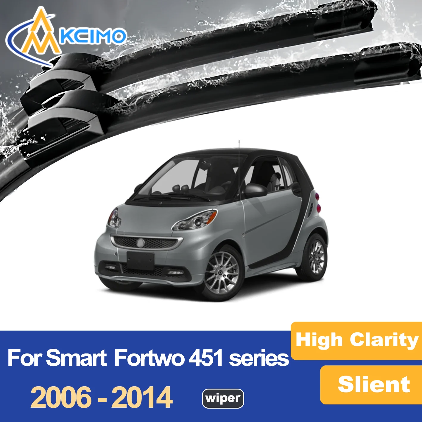 

Premium Wiper Blades for Smart Fortwo 451 series C 451 A 451 2006-2014 Streak Free Durable Clear Visibility