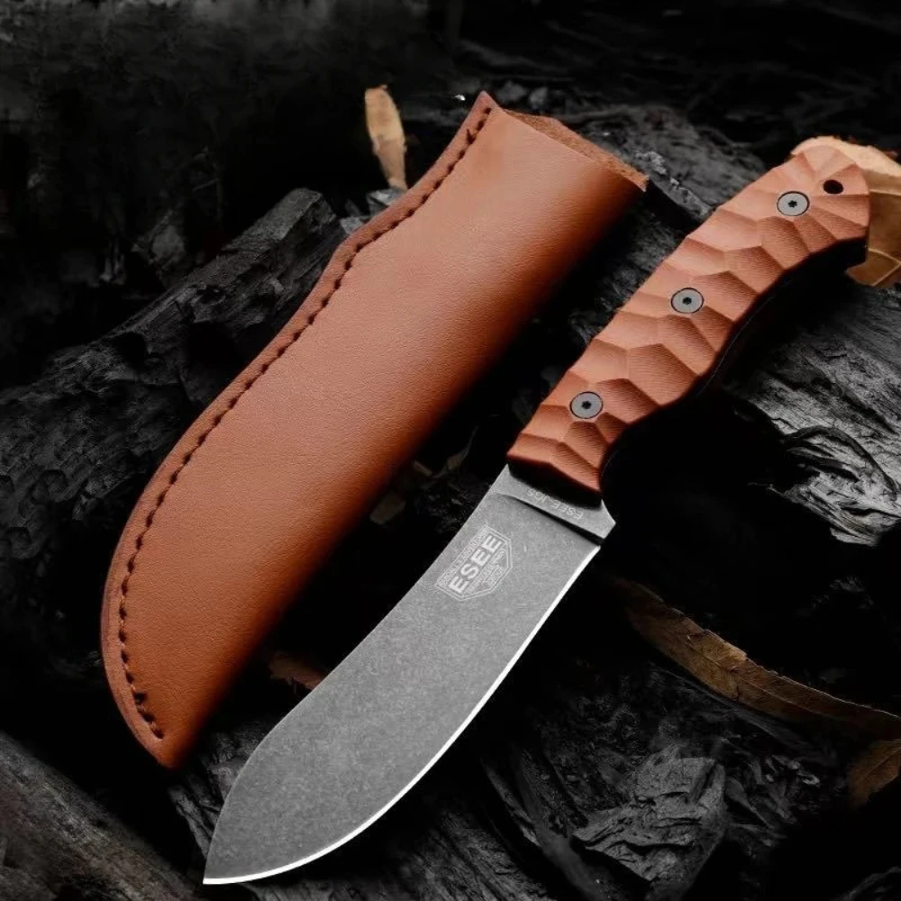 

ESEE- JG5 Rowen High Hardness Outdoor Straight Knife with Sheath, Multifunctional Knife for Camping, Backpacking, Hiking, EDC