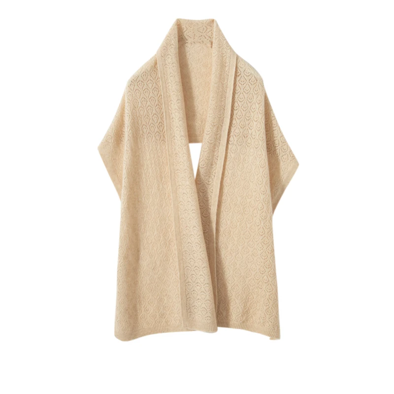 

Простой роскошный стильный женский ажурный шарф, осень-зима, 100% кашемировый вязаный шарф, мягкая теплая кашемировая шаль, новая мода