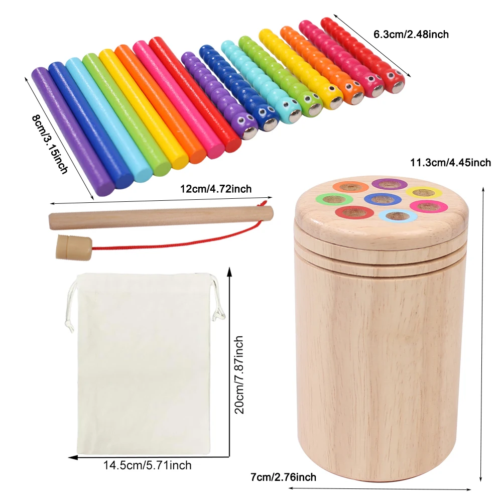 Wooden Color Sorting Toys Matching Fishing Gameplay Toddlers Montessori Early Educational Toys For Preschool Learning Activities