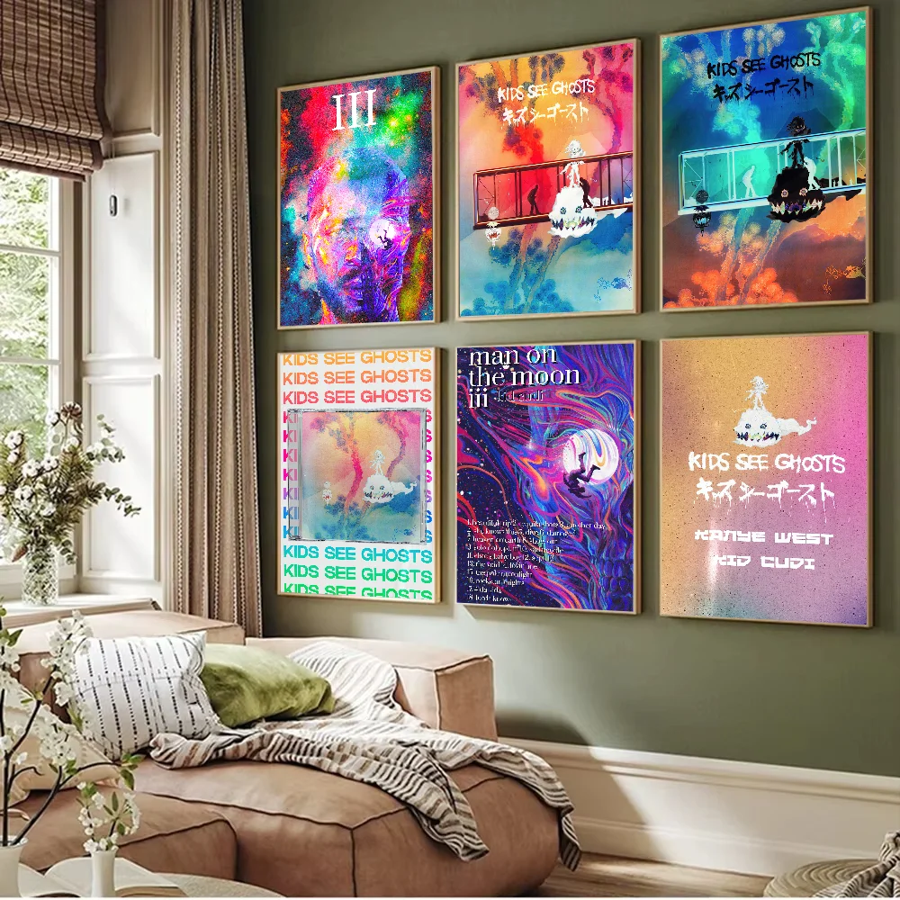 Rapper Kid Cudi Entergalactic Poster Prints Artwork festival Bedroom Club living room Home Deco