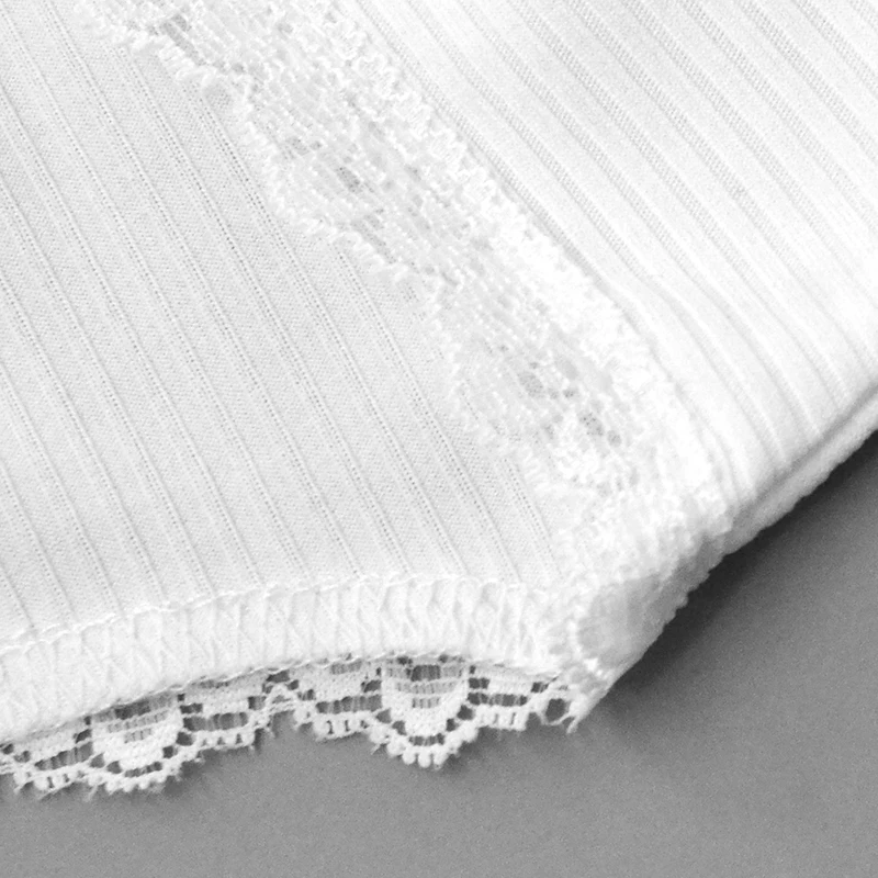 Sexy Tees Women Spring New Sexy White Lace O-Neck Fashion Long Sleeves T-shirt Casual Slim Female Streetwear Club Party T-shirt image 6