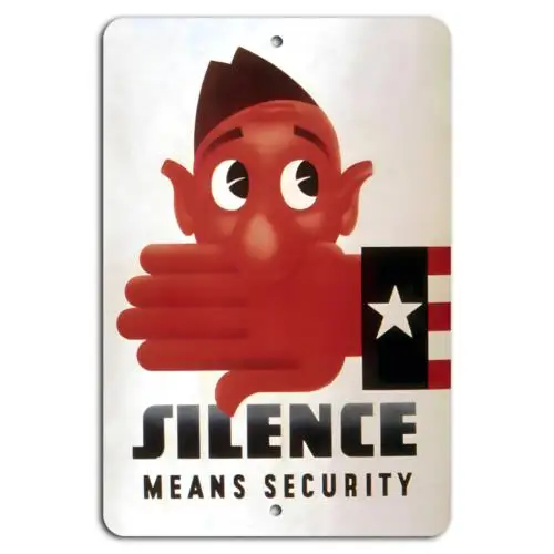 Silence is Safety: Keep It Secure!-Aluminum-tin sign