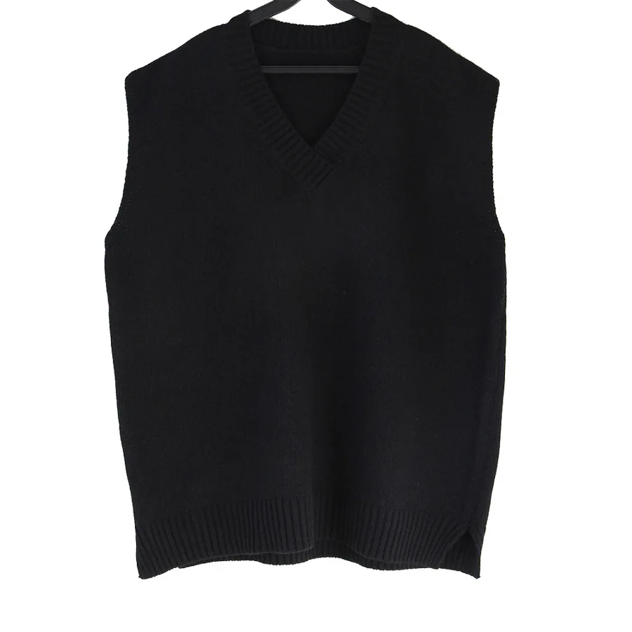 Sweater Men's Autumn and Winter Korean Style Trend Loose Knit Sweater Vest Autumn Ins Hong Kong Style Japanese Sleeveless