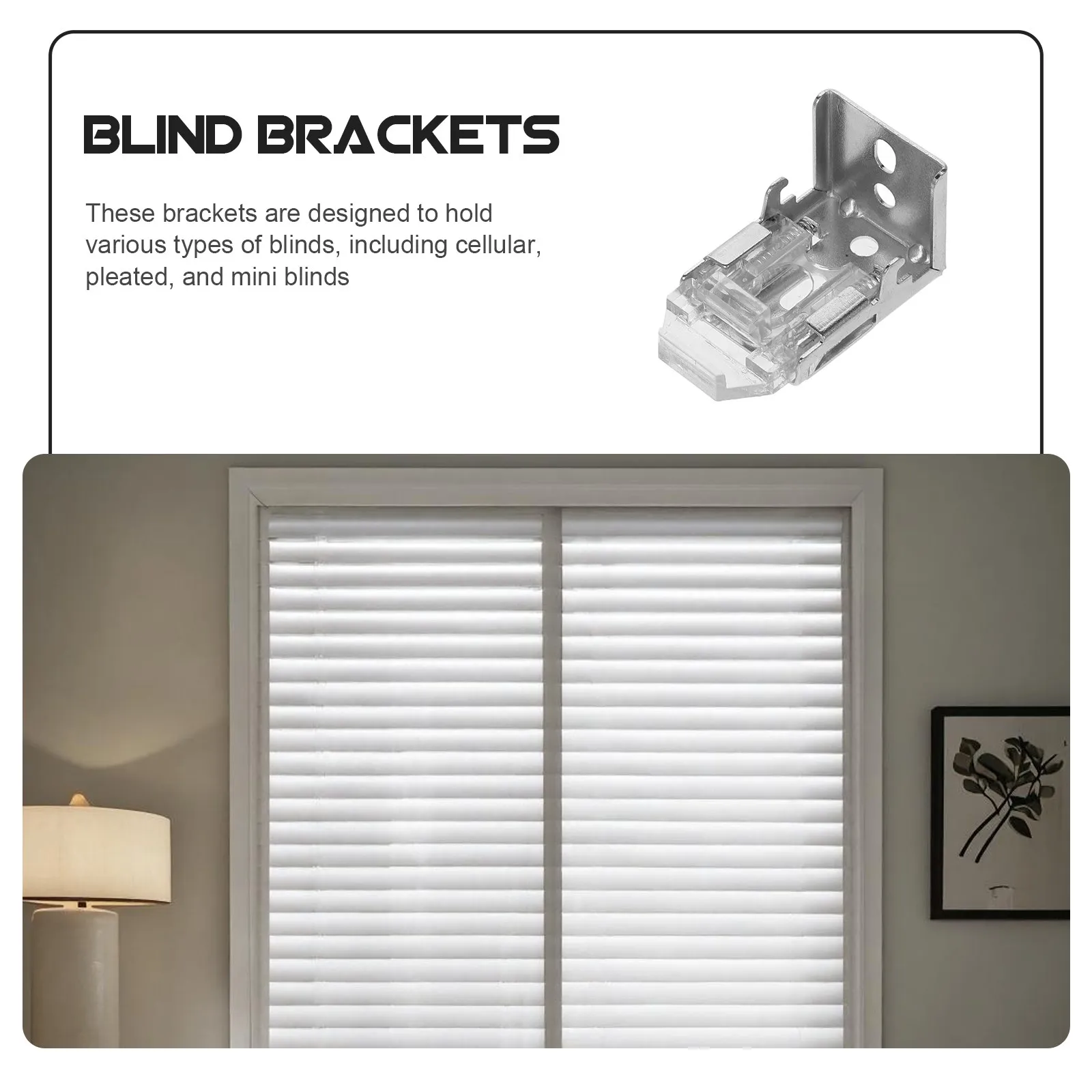 Blind Brackets Aluminum Alloy Plastic Stable Mounting Clips for Window Blinds Cellular Pleated Mini Blinds Hold Down Cord Cleats