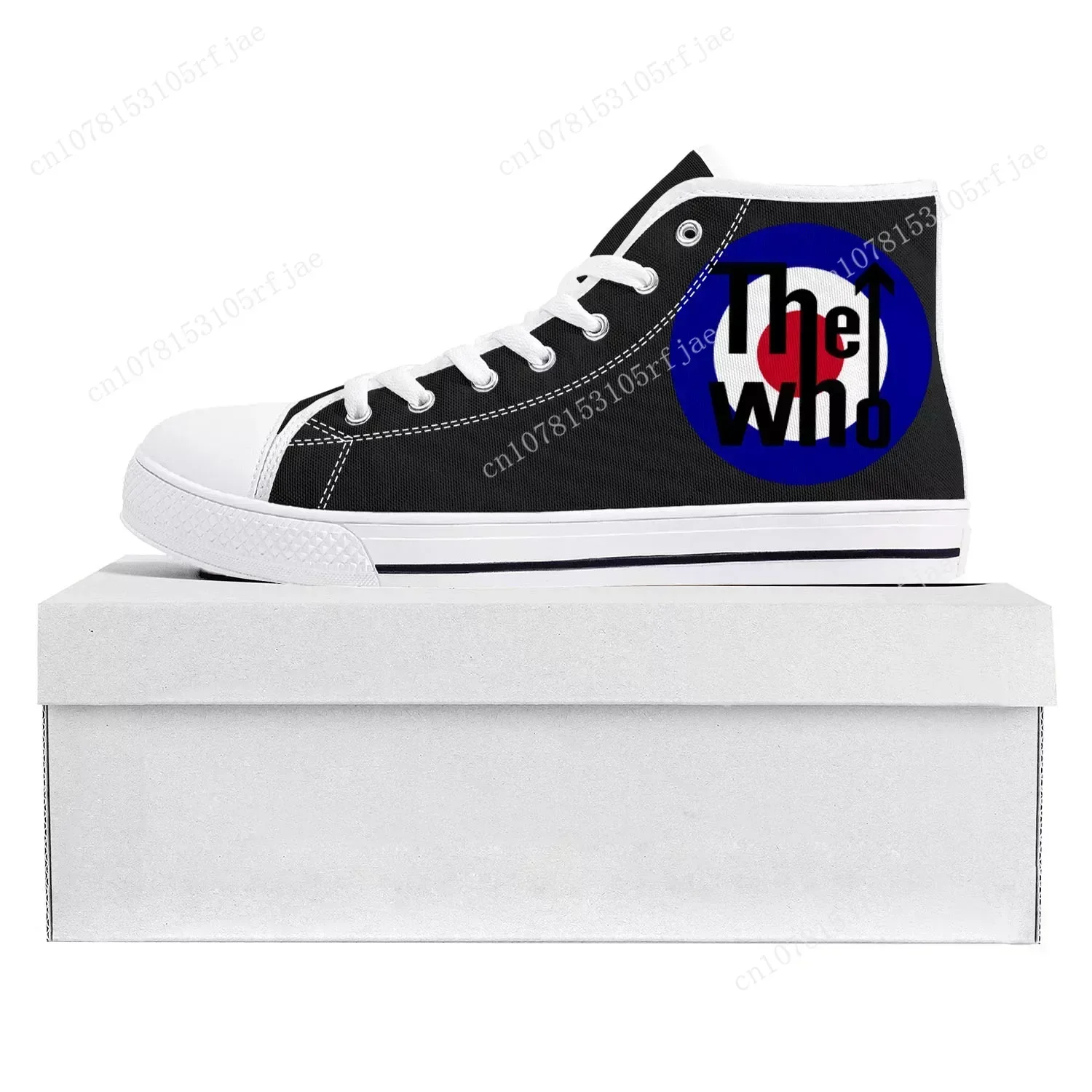 The Who Pop Rock Band High Top High Quality Sneakers Mens Womens Teenager Canvas Sneaker Casual Couple Shoes Custom Shoe White
