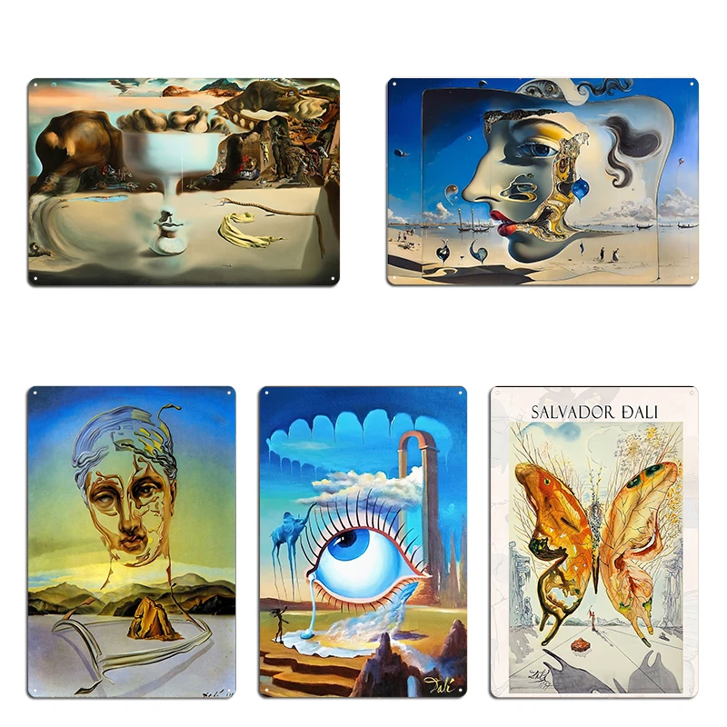 salvador dali Metal Sign Poster Pub Funny Cinema Garage Iron  Tin Sign