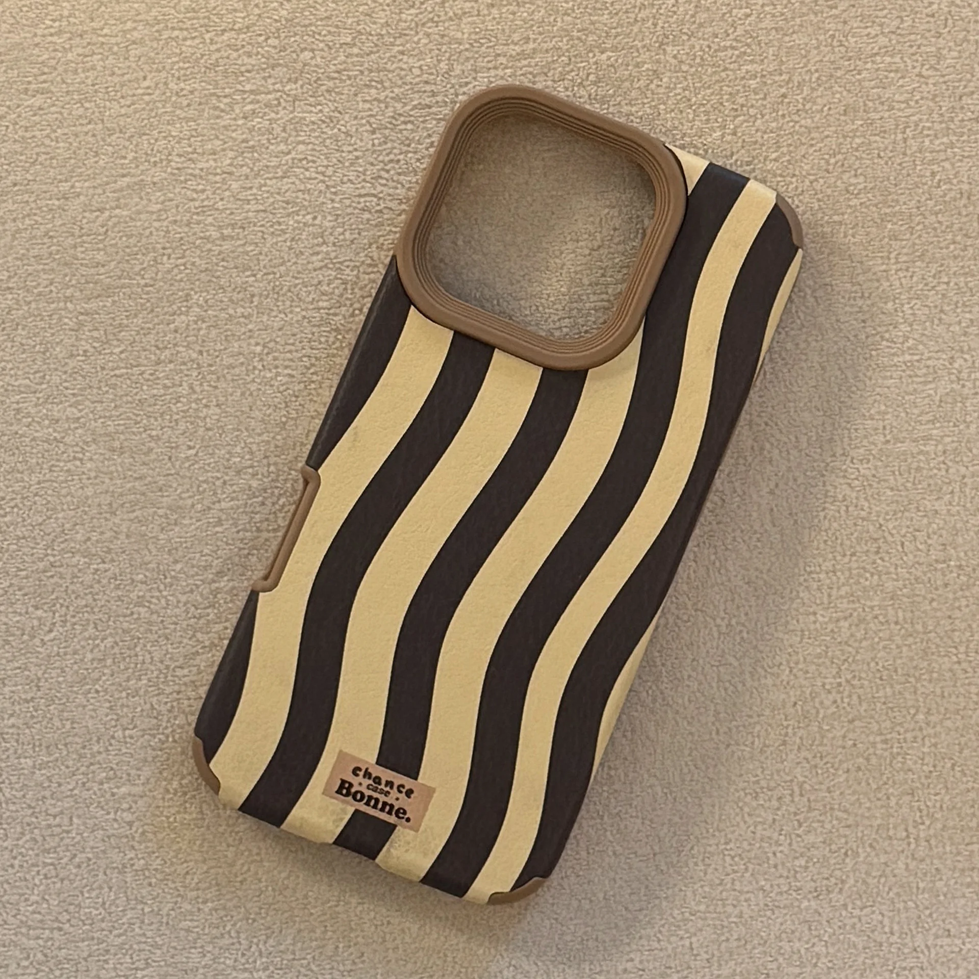 خمر متموجة مخطط الجلود الملمس جراب هاتف آيفون 17 الهواء 16 15 14 13 12 11 برو ماكس زائد للصدمات الغطاء الواقي ﻿