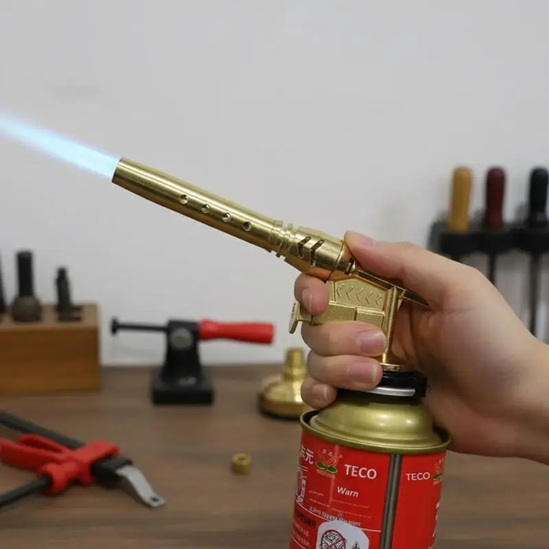 Portable Copper Welding Gas Torch Flame Butane Gas Burner Outdoor Camping BBQ Kitchen Welding Equipment Flamethrower