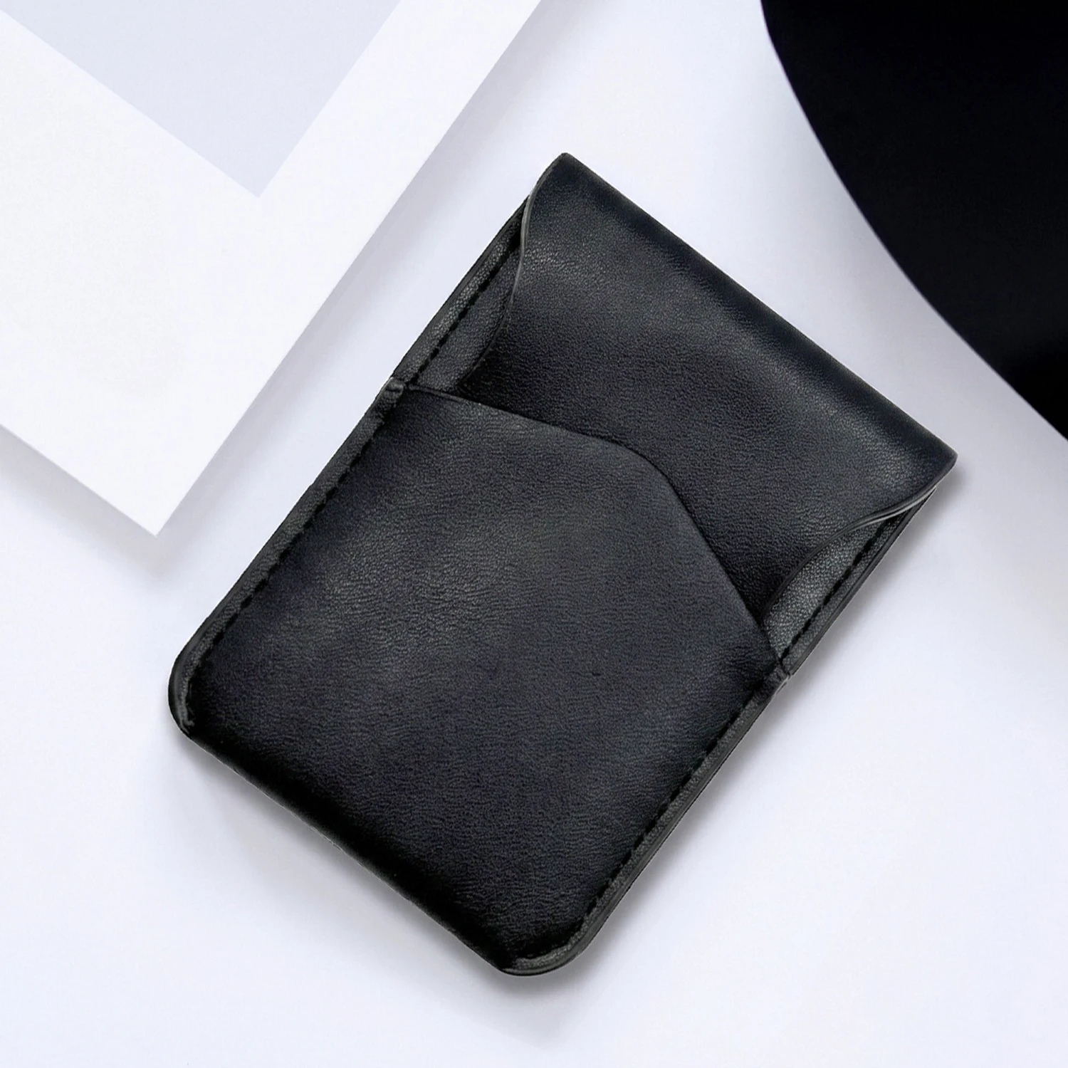 Men's PU Card Holder - Stylish Geometric Pattern, Zipper Closure & Multiple Card Slots (Compact Portable)