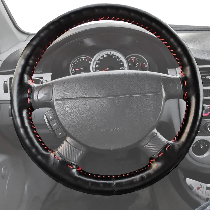 

Braid Leather Steering Wheel Cover 15 inch 38cm Car Steering Cover Genuine Leather for Auto Steering Wheel