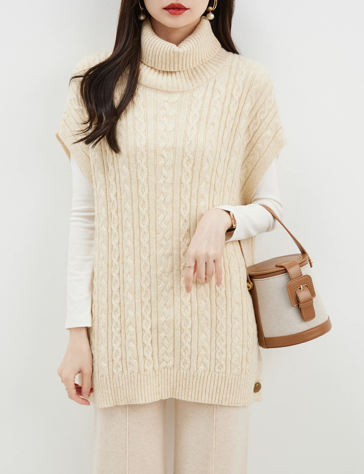 EU Size Sweater Merino Wool Women's Sweaters 2023 Fall Winter Fashion Turtleneck Tops Knit Vintage Long Pullover Female Clothing