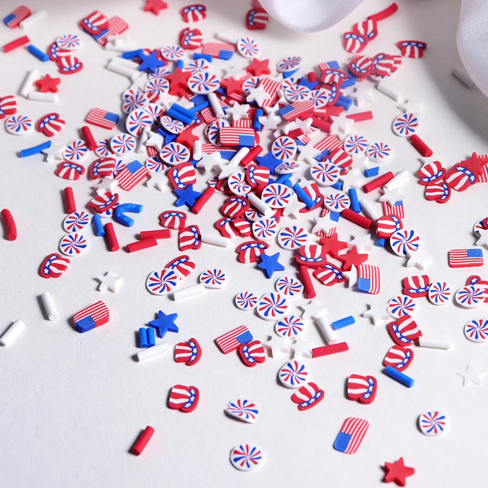 10g Red Blue White Stars Epoxy - Art And Craft Independence Day recension och pris