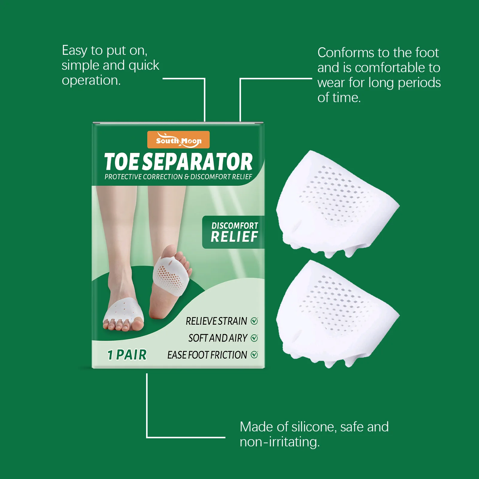 Siliconen Tenen Separator Vinger Voetverzorging Protector Gel Teen Orthopedische Bunion Hallux Valgus Corrector Tenen Spalk Stijltang