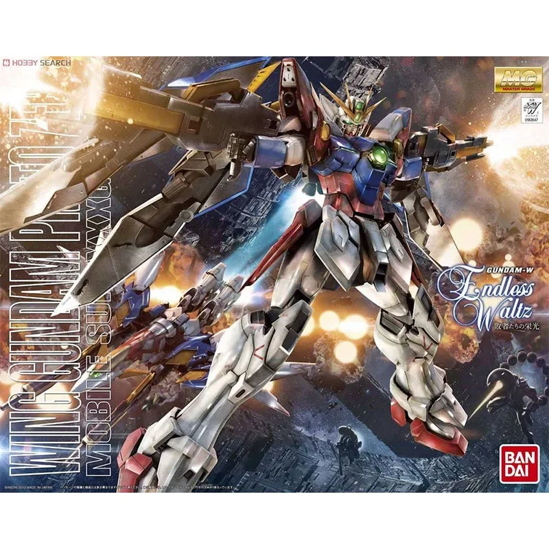 Bandai Gundam Assembly Model MG 1/100 XXXG-00W0 Wing Gundam Zero Custom Collection Decoration Genuine Model Children Toys