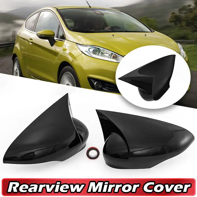 

Pair M Style Side Wing Mirror Cover For Ford Fiesta MK7 2008-2017 Add On Side Rear View Mirror Cap Cover Car Accessories