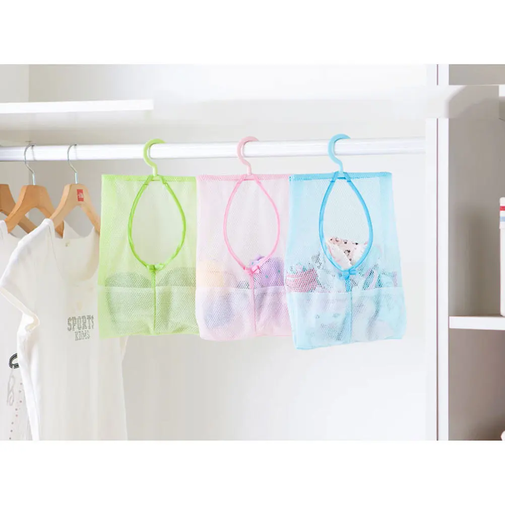 

Multipurpose Mesh Clothespin Bag Hanger Design for Kitchen Bathroom Home Storage Drying Rack Pink Sturdy Mesh Clothesline Bag